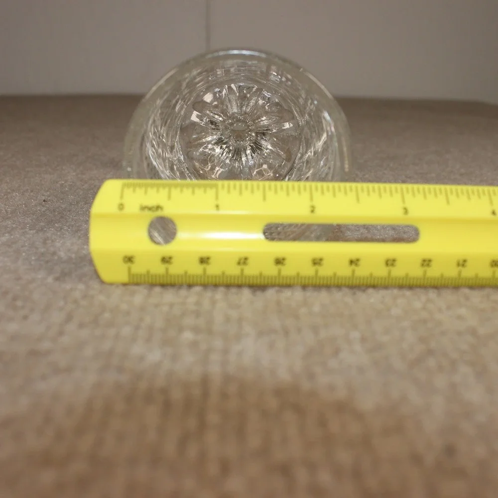 Vintage Clear Pressed Glass Goblet Diamond Point Waffle Pattern Stemmed Glass